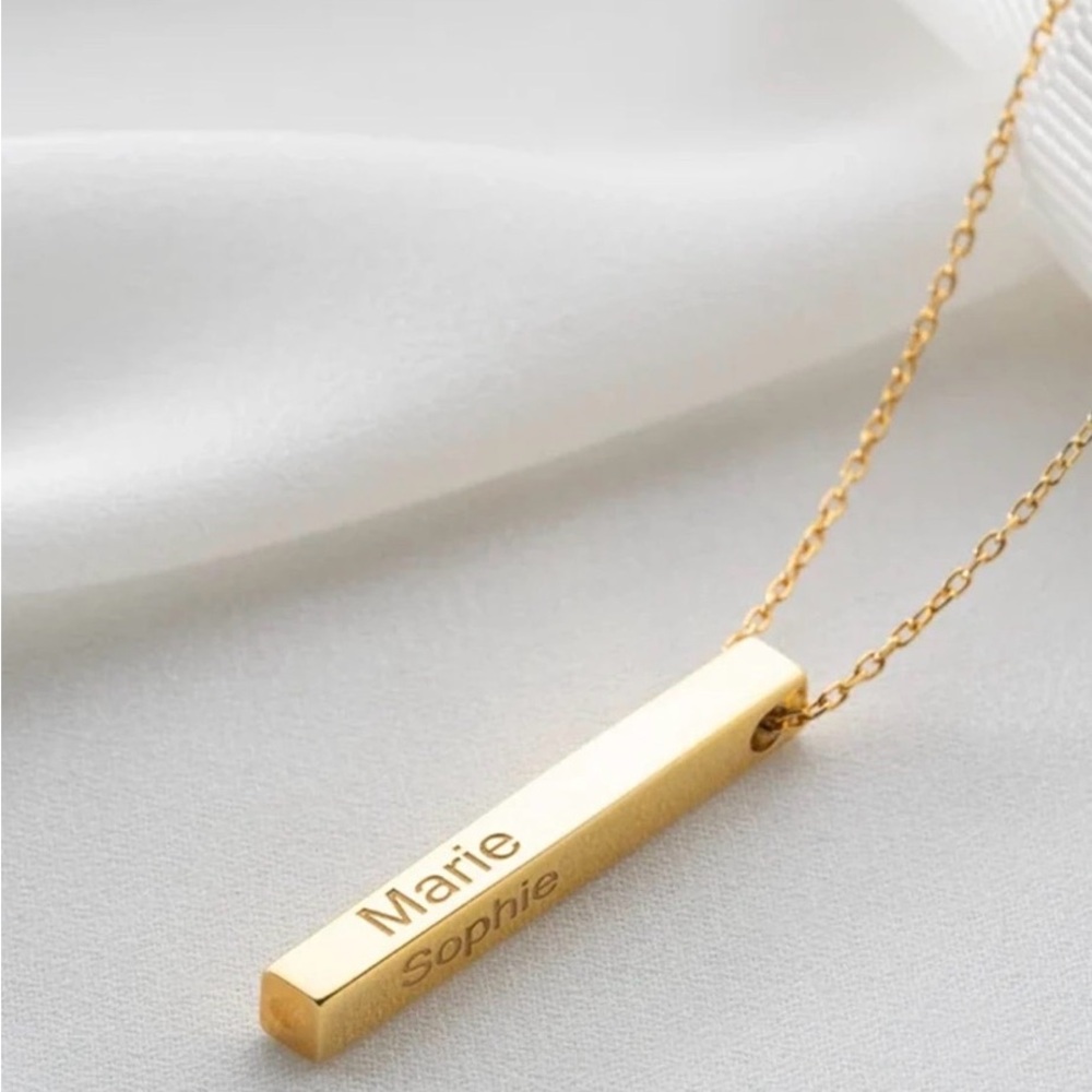 Gold Bar Pendant Necklace Perzonalized this for you,with your name  or your idea